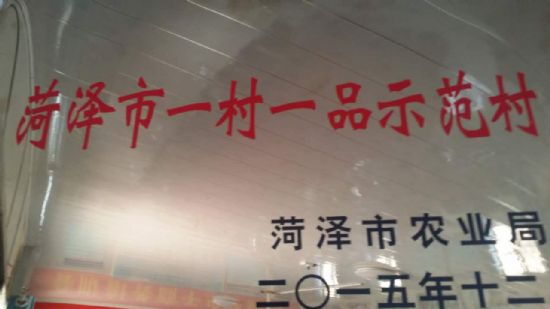 點擊查看詳細信息<br>標題：【資質榮譽】菏澤市一村一品 閱讀次數：7549